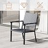 C-Hopetree Outdoor Lounge Chair for Outside Patio Porch, Metal Frame, Black All Weather Wicker